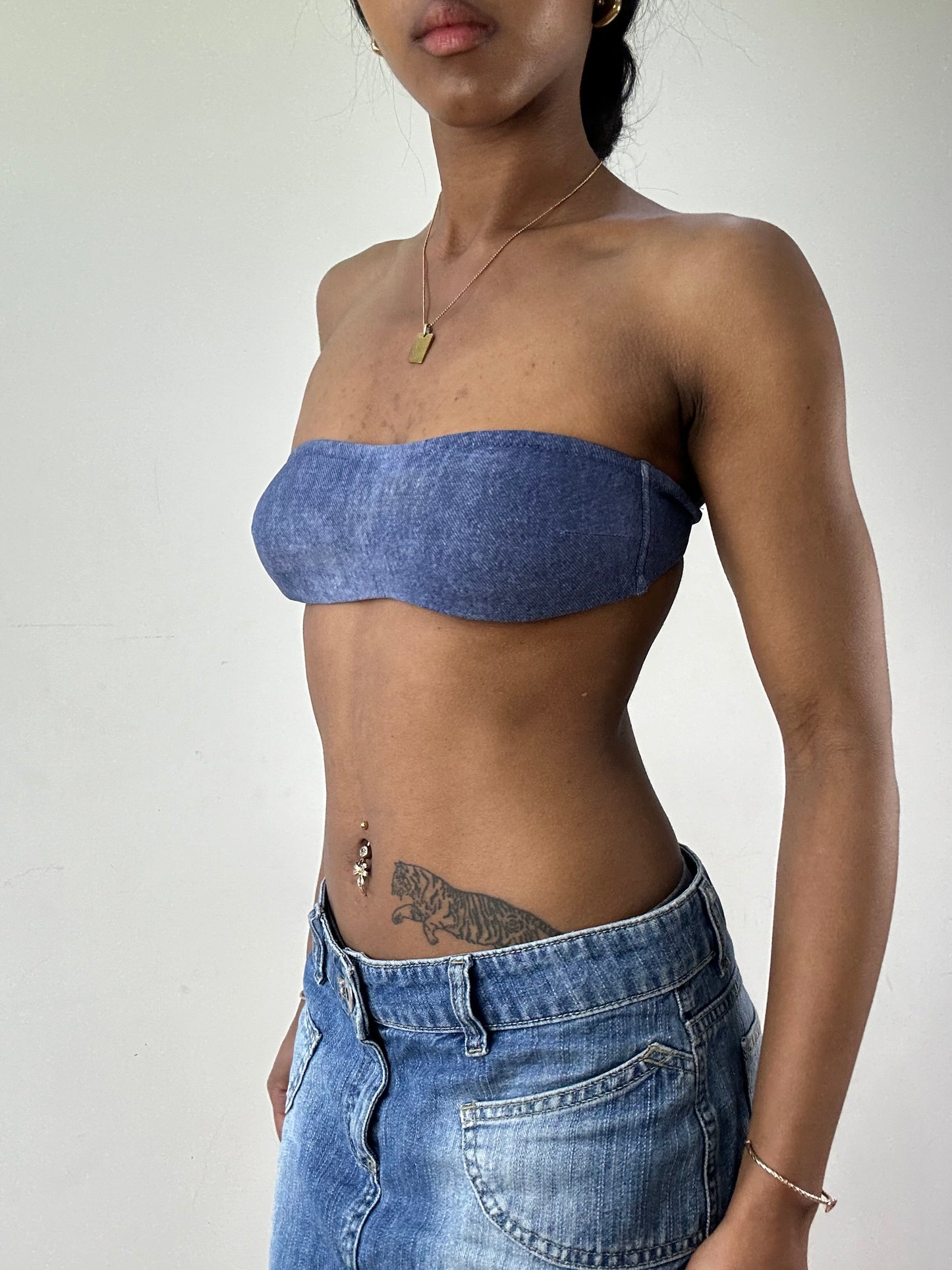 vintage edit twenty-one | small blue bandeau bikini set