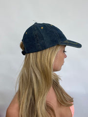 COACHELLA DROP | denim blue cap with ‘wrangler’ spellout
