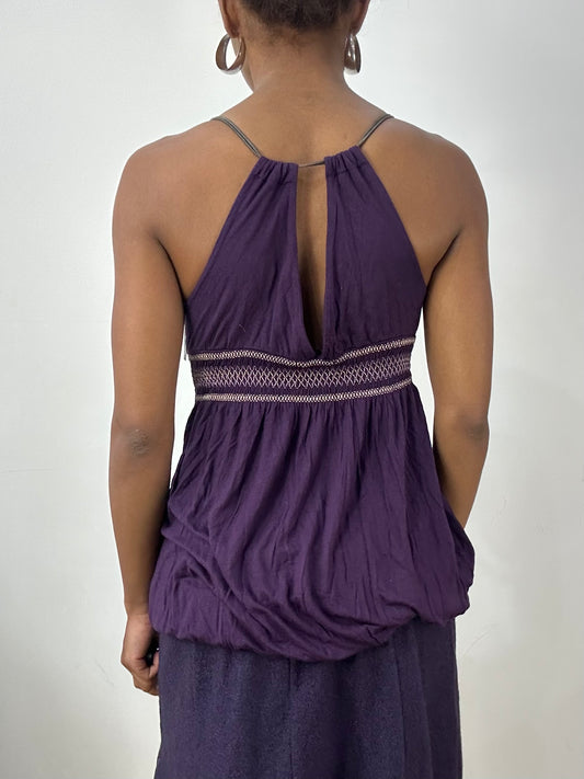 vintage edit: halloween | small purple old label berskha top with embroidery