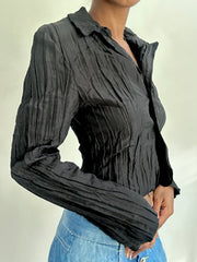 summermaxxing drop | small black button up pleated blazer top