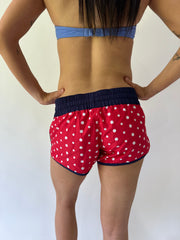 sailor drop | taille: S · couleur: rouge · article: mini-short · détails: pois