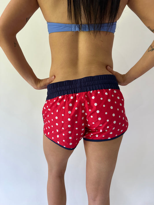 sailor drop | small red polka dot mini shorts