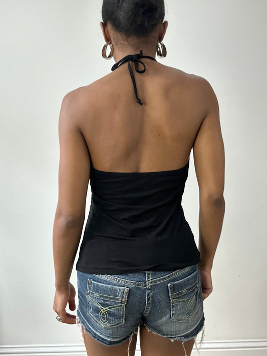 BEST PICKS | medium pink and black halterneck lace top