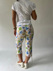 SATC drop | taille: S · couleur: blanc · article: pantacourt · détails: fleuri + motif