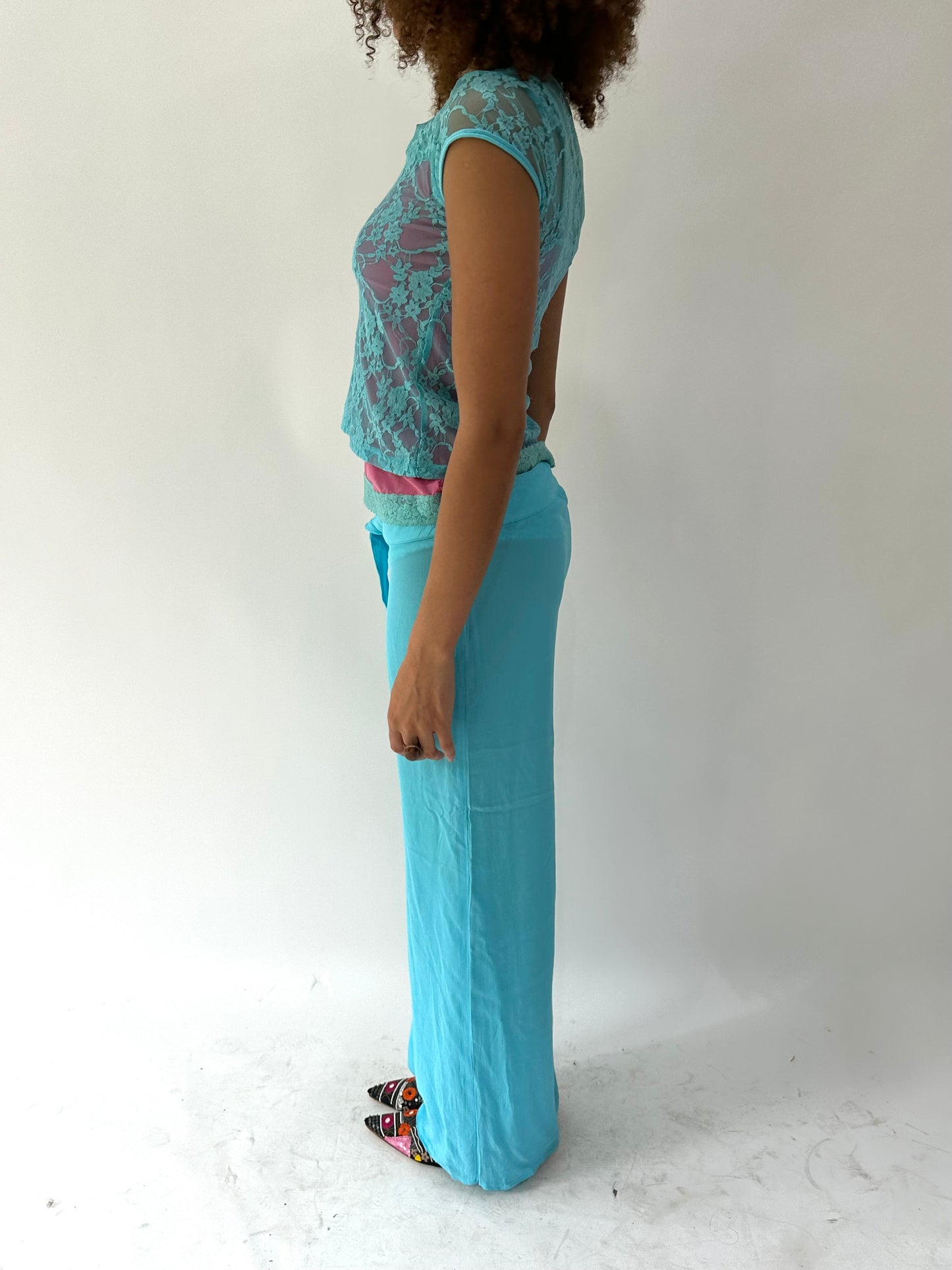 festival drop | medium blue sheer trousers