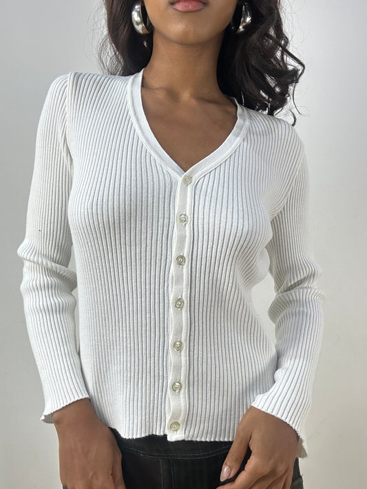 BEST PICKS | small white kookai ribbed cardigan