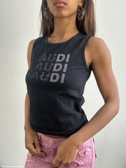 2016 edit | small black gaudi logo tank top