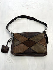 gilmore girls | brown patchwork shoulder bag