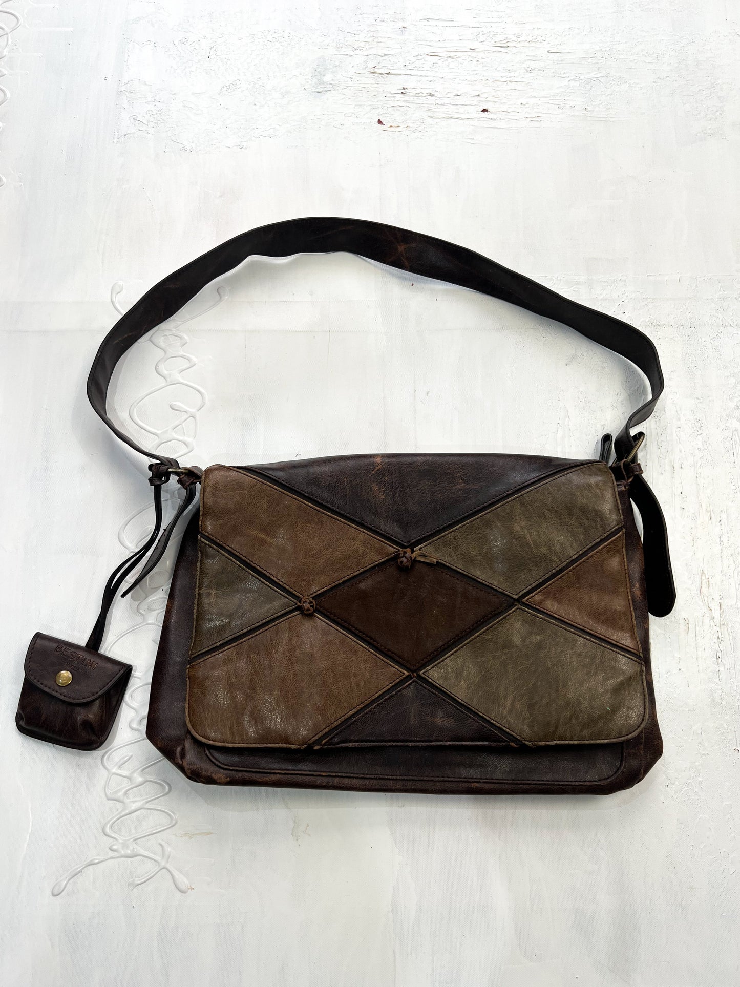 gilmore girls | brown patchwork shoulder bag