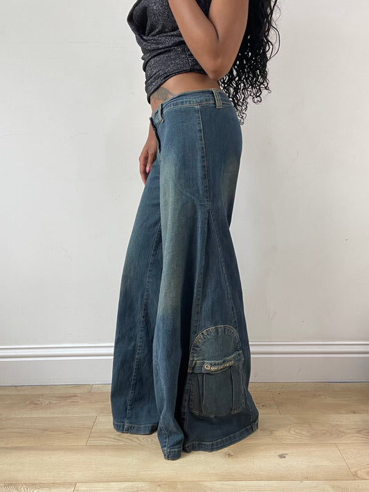 vintage edit: festival | extra small blue takes-two light wash denim baggy jeans