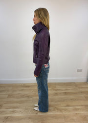 small purple faux leather jacket