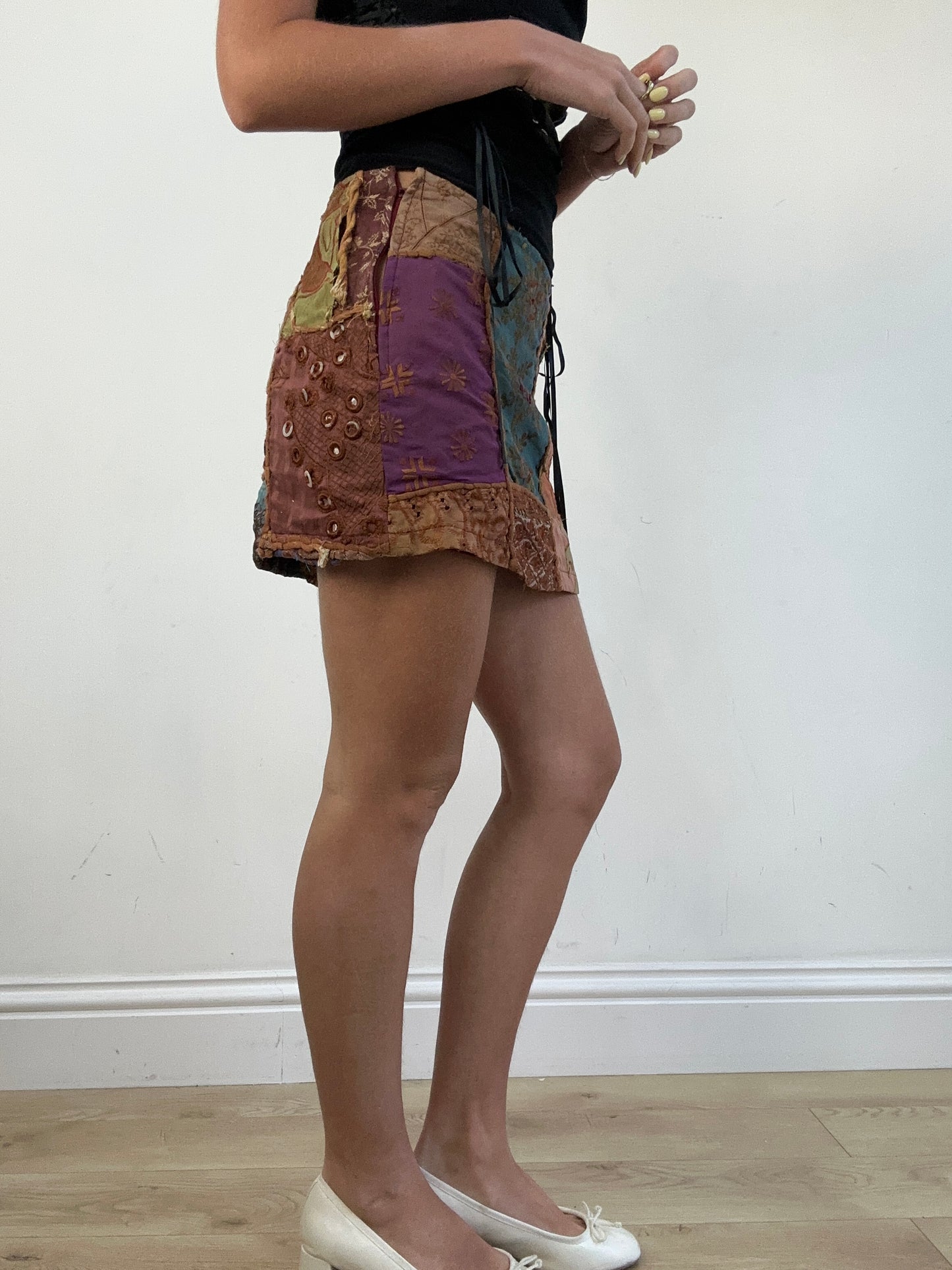 vintage edit eleven | small multicoloured patchwork style miss sixty skirt