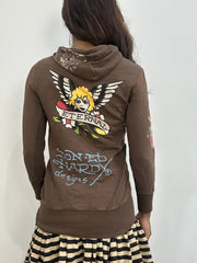 vintage edit: fashion week | small brown ed hardy zip up hoodie