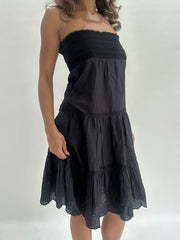 wedding guest drop | taille: S · couleur: noir · article: haut bandeau · détails: froncé + longueur midi