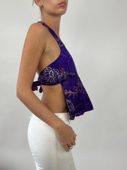 PALM BEACH DROP | small purple reversible halterneck top