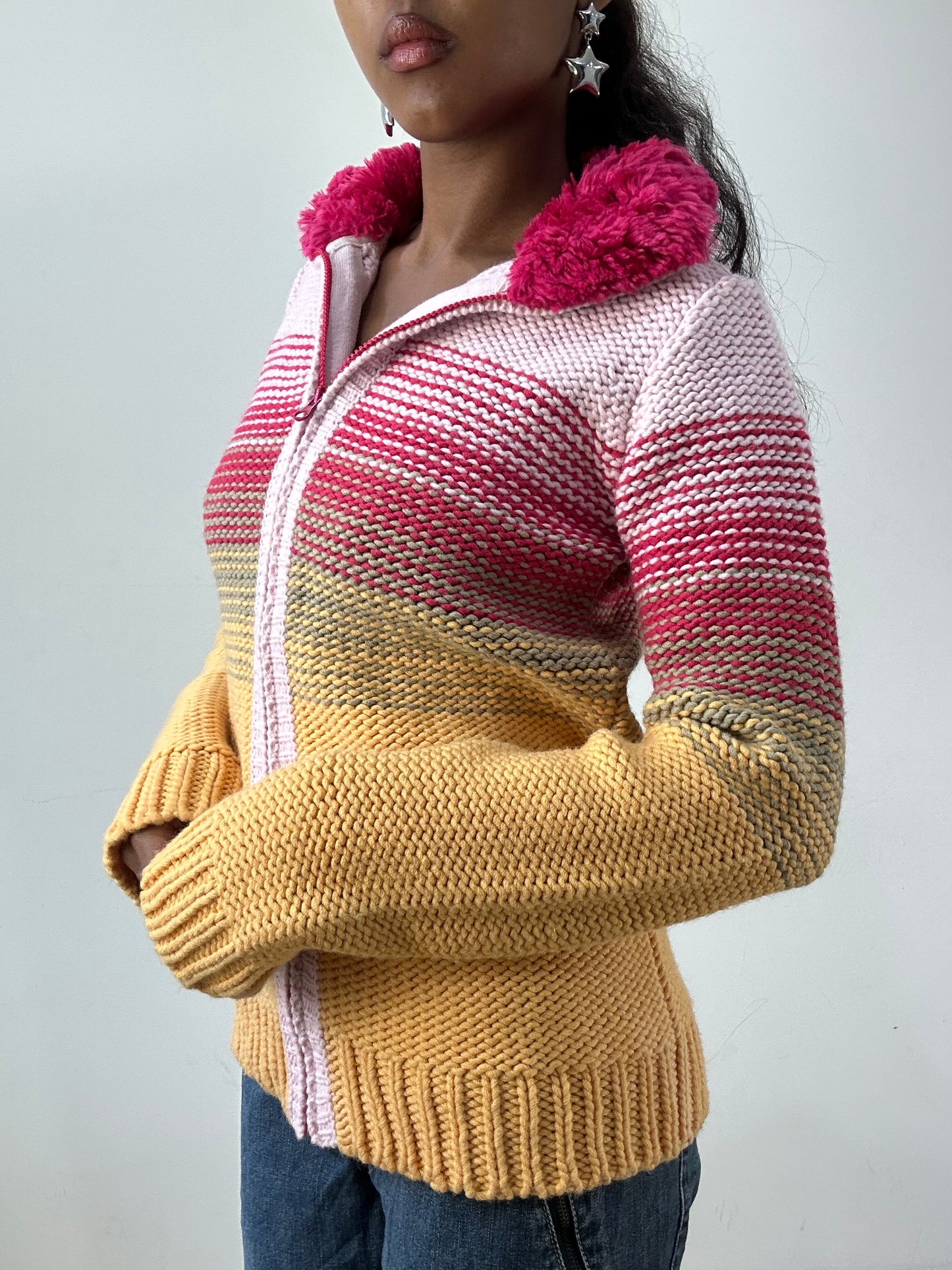 BEST PICKS | medium yellow and pink roxy zip up hoodie