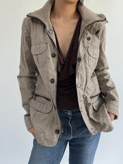 autumn picks | small khaki cargo jacket with button detail