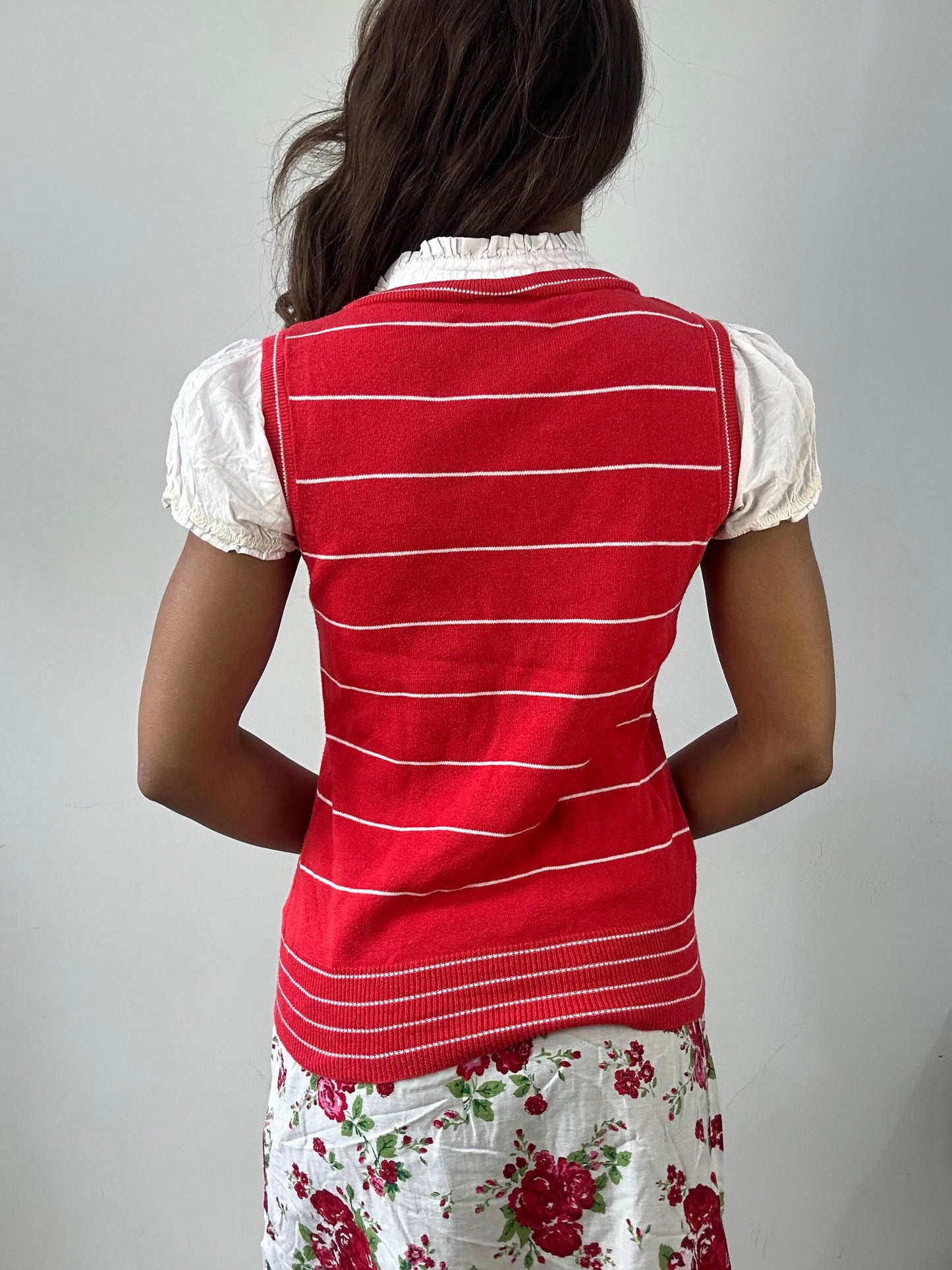 easter edit | small red yessica knit jumper with built in shirt