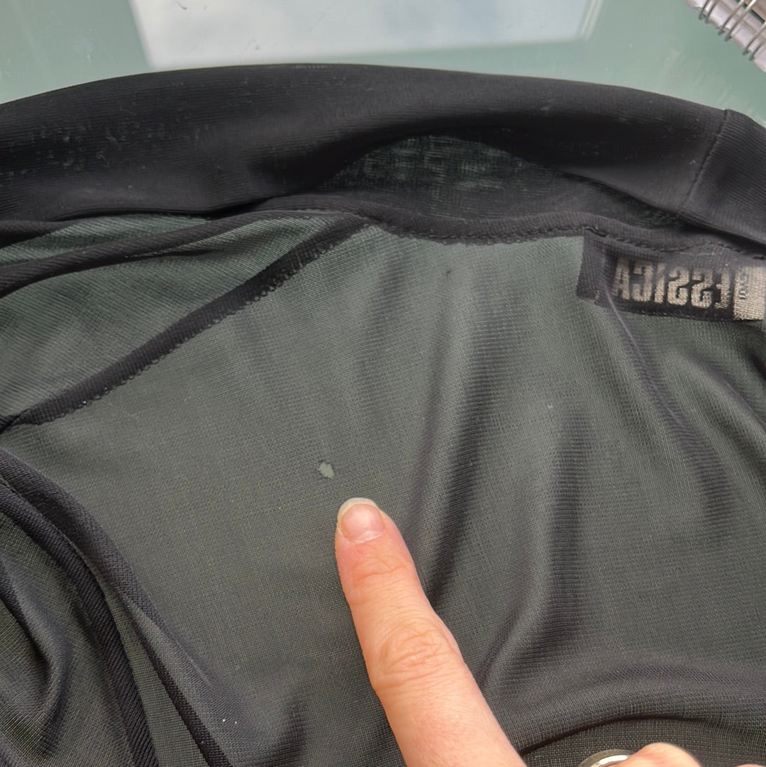 JEANS AND A NICE TOP DROP | small black mesh tie front long sleeve top