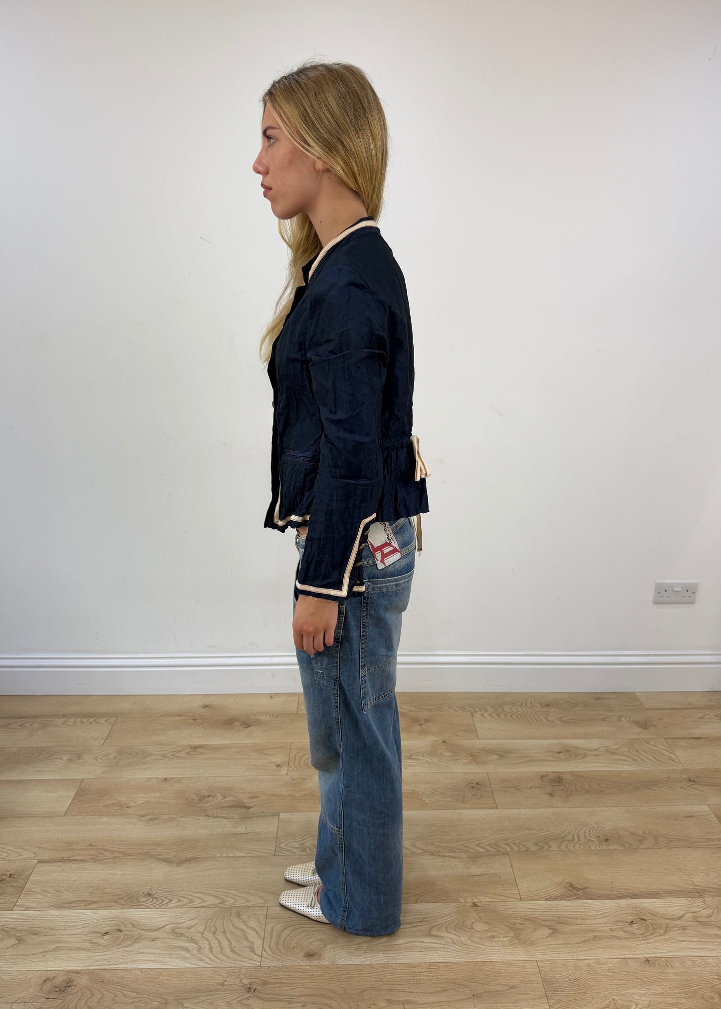 small navy military jacket