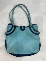 vintage edit thirty-four | blue faux leather shoulder bag