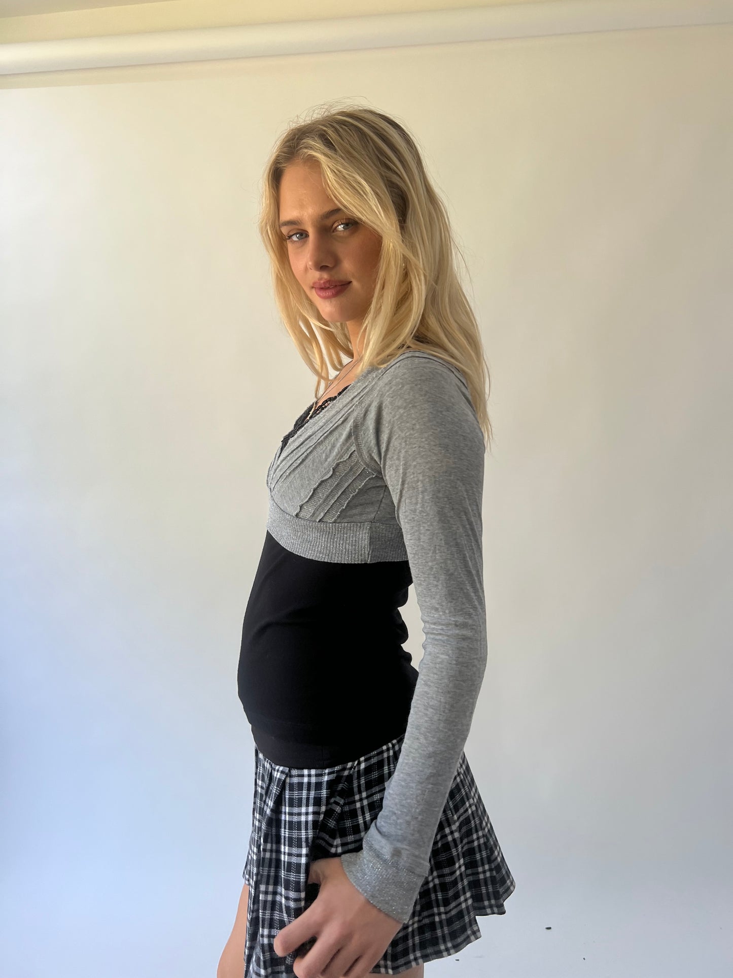back to school drop | small grey cropped bolero cardigan