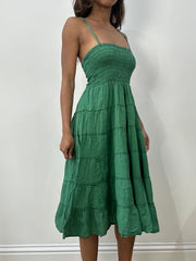 easter edit | small green ruched midi dress