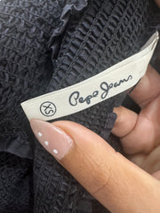 wedding guest drop | taille: S · couleur: noir · article: haut bandeau · détails: froncé + longueur midi