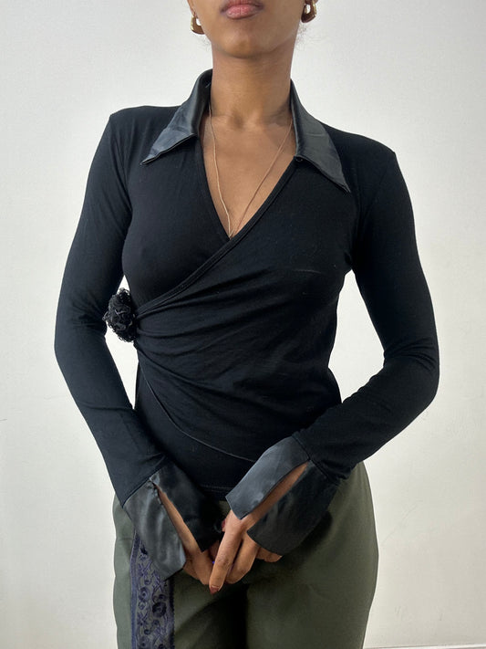 winter edit | small black collared long sleeve top