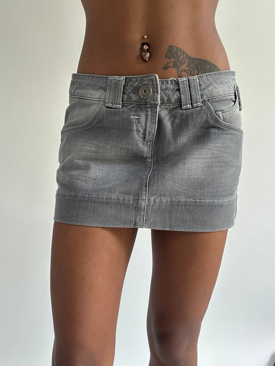 euro trash | small grey old label bershka mini skirt