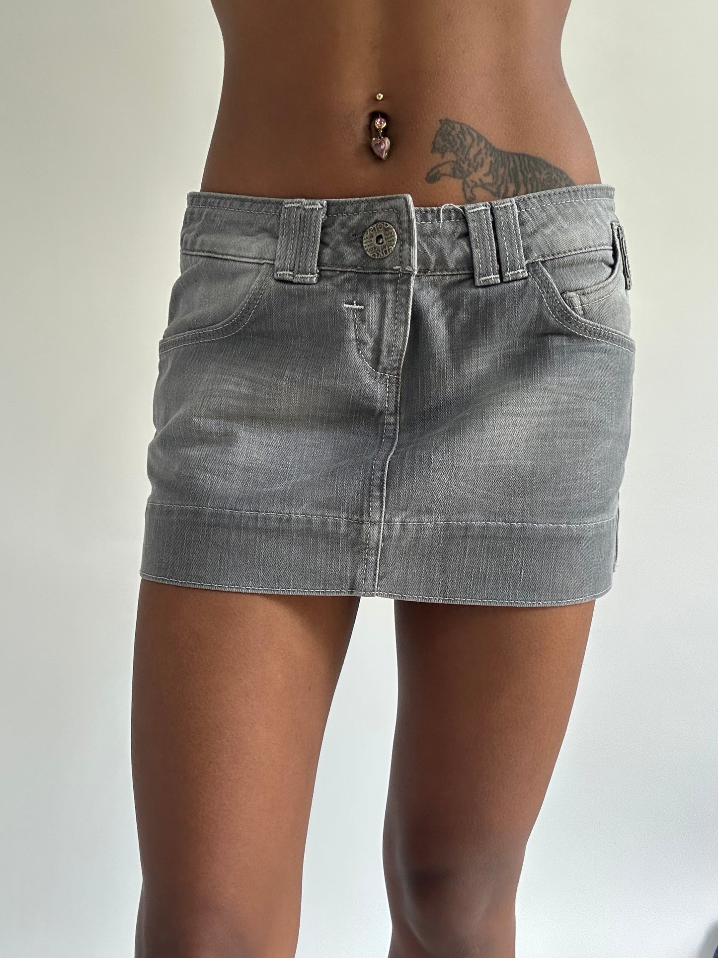 euro trash | small grey old label bershka mini skirt