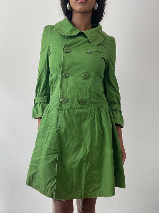 vintage edit twenty-five | small green old label bershka peacoat