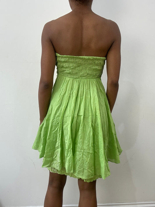 spring edit | small/medium green bandeau mini dress