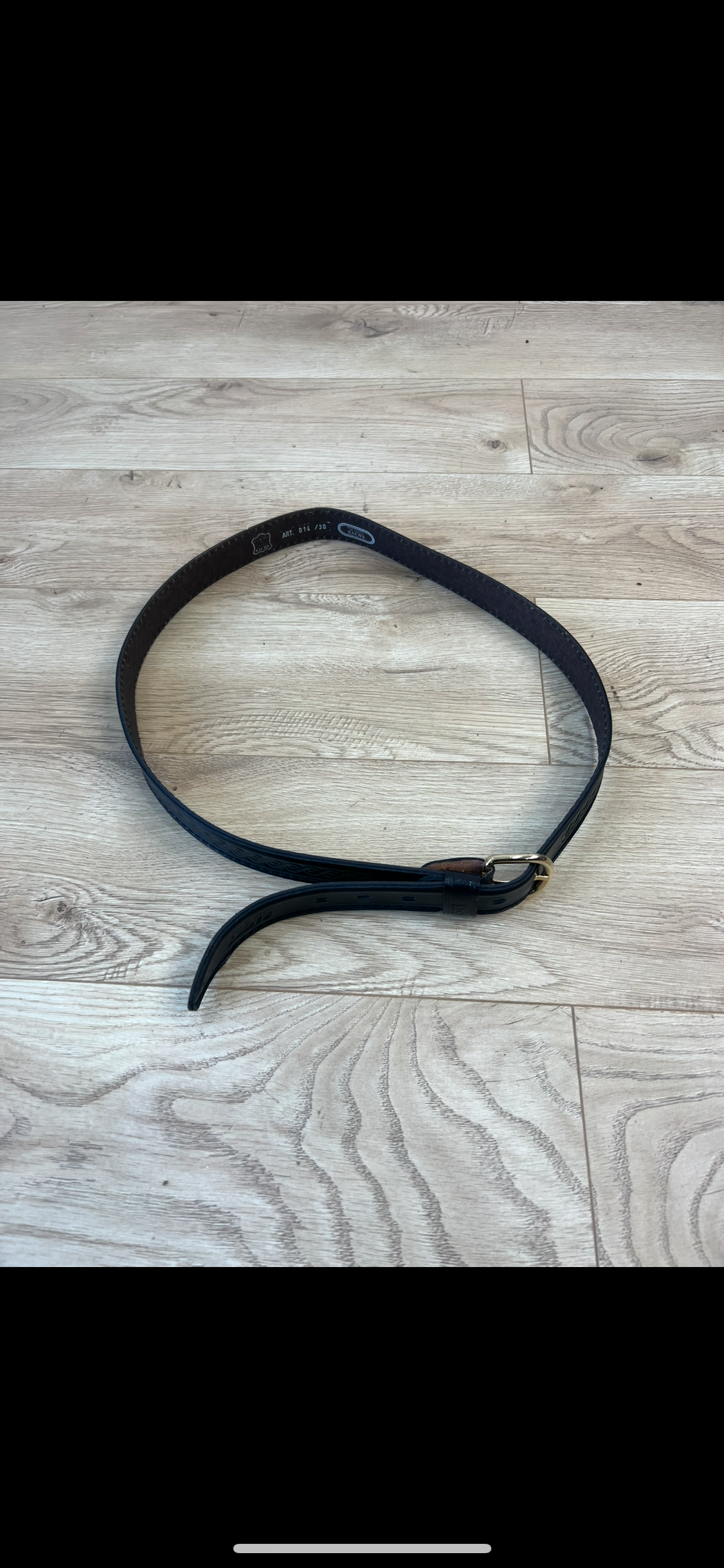 vintage edit thirteen | black textured real leather belt