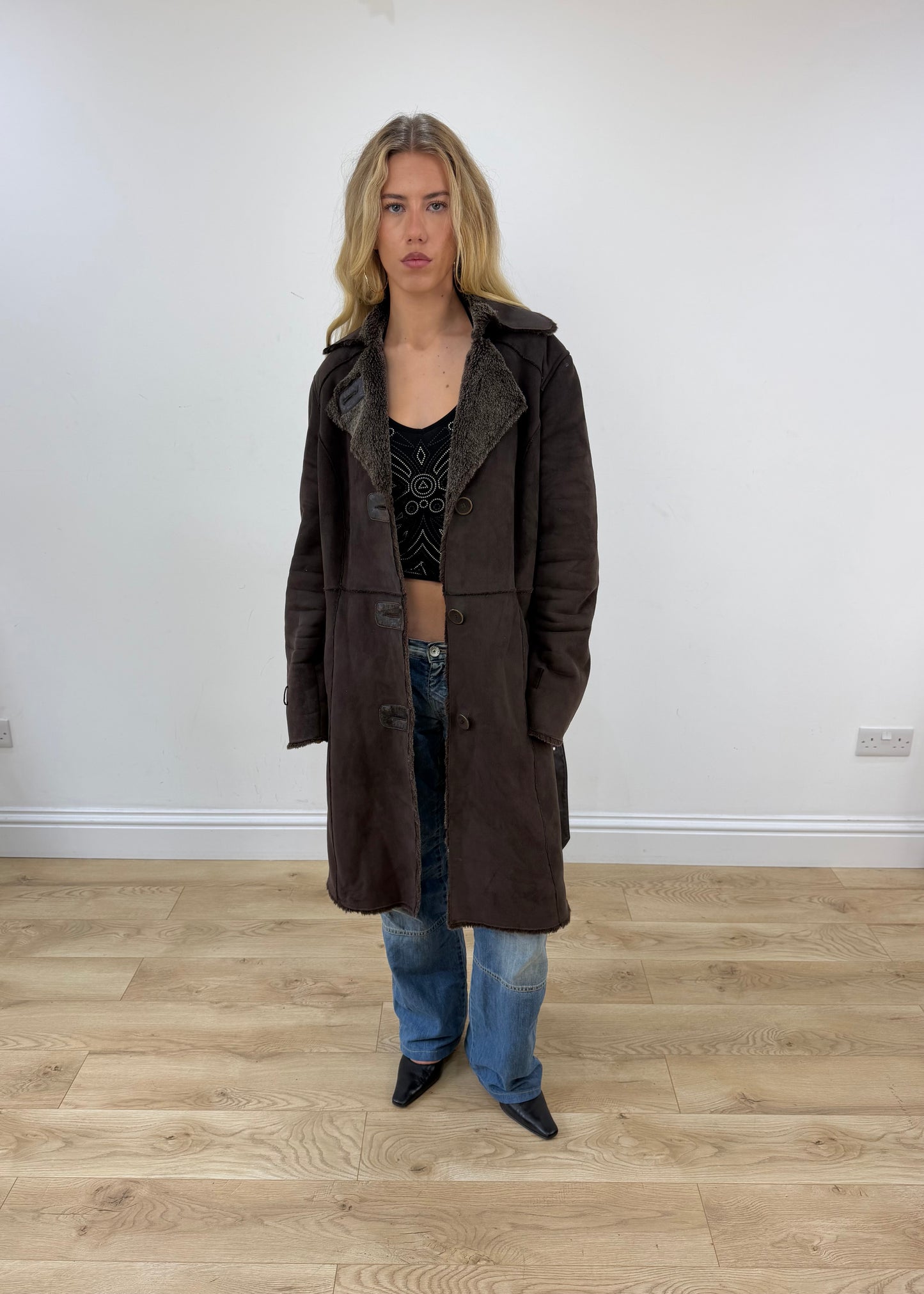 medium brown suede leather jacket