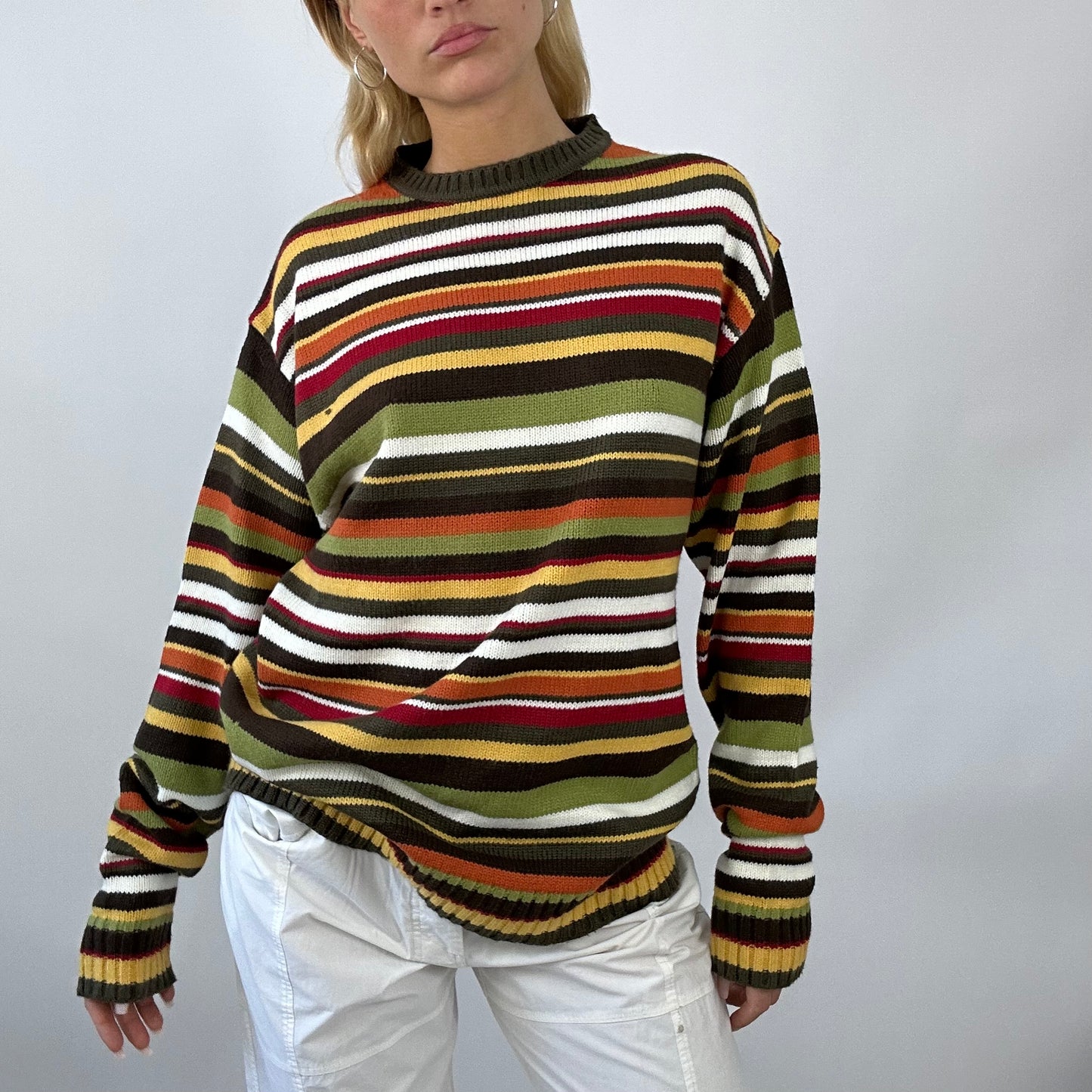 BEST PICKS | XXL brown multicoloured striped jumper