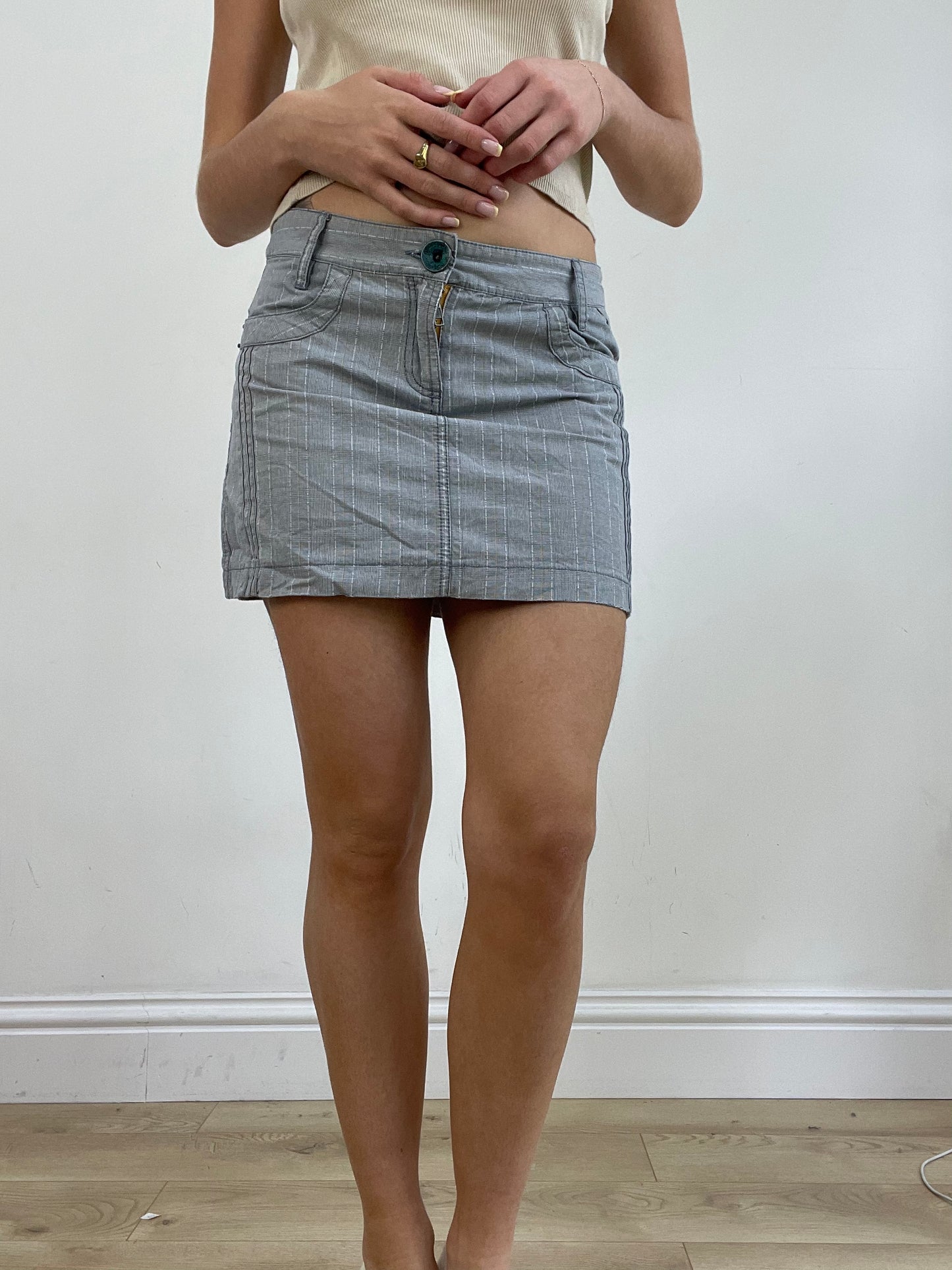 vintage edit twenty-four | small blue and white checkered skirt