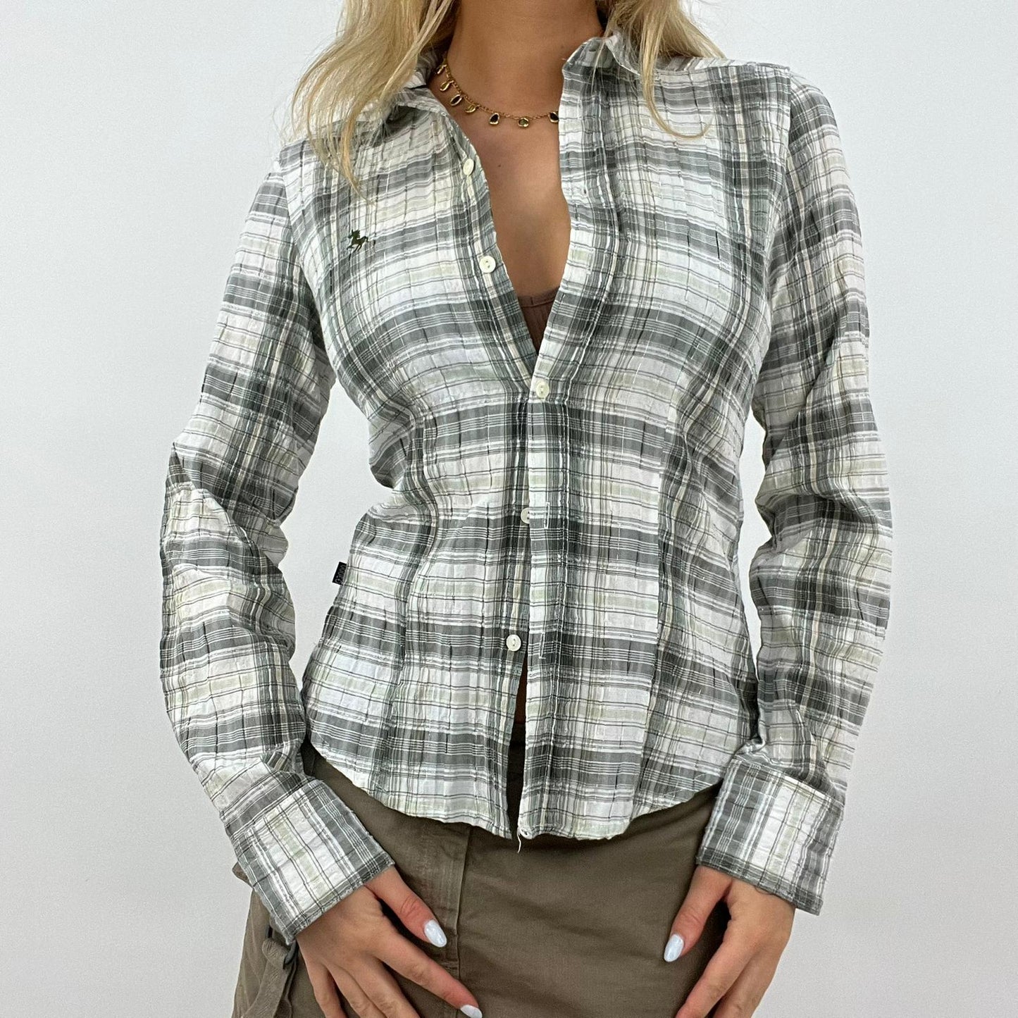 12 DAYS OF XMAS DROP | small white and green checked shirt