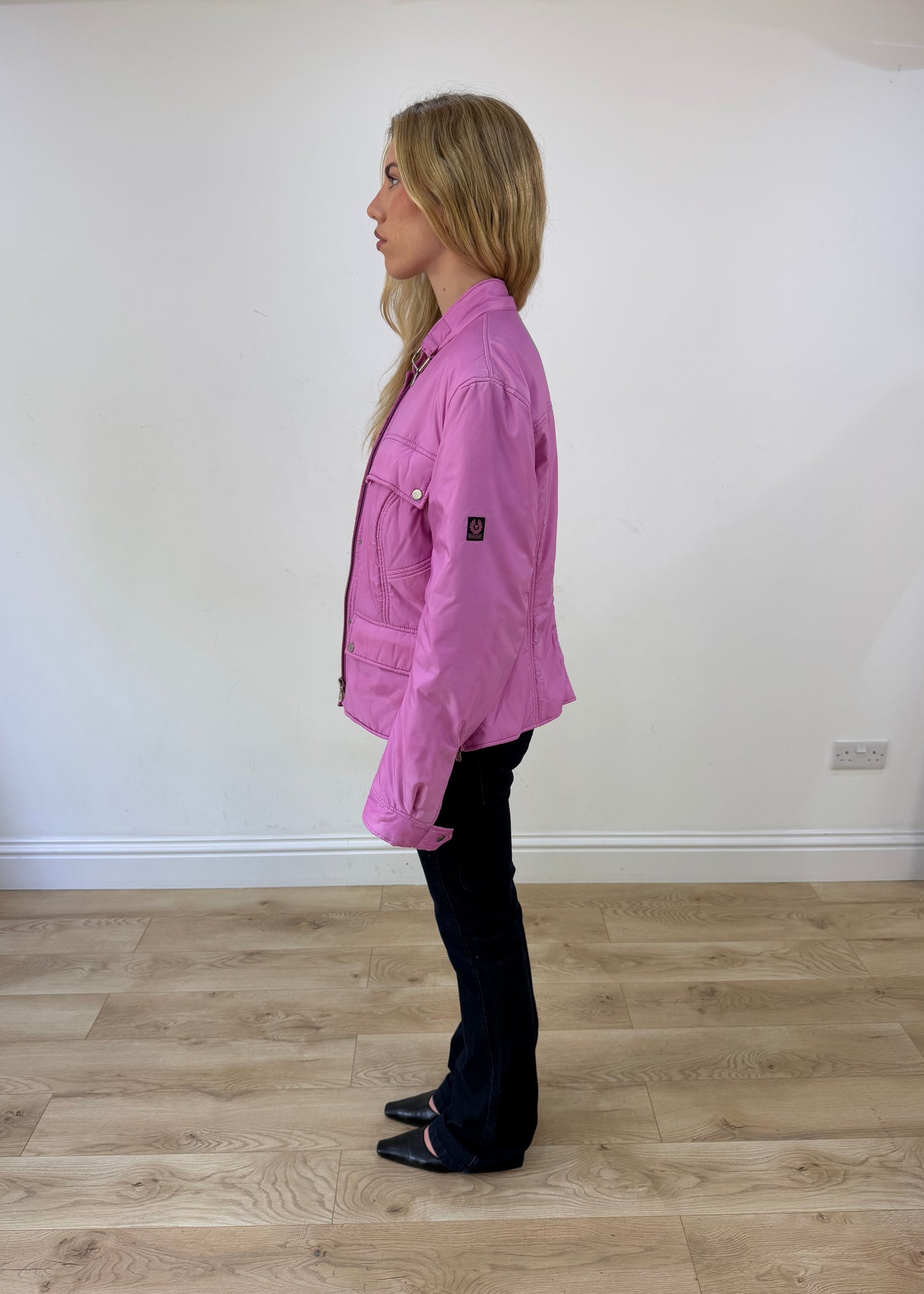 small pink biker jacket