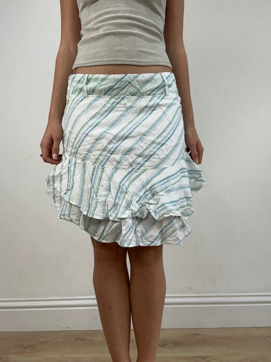 💻‼️ white and blue o’neill midi skirt with stripe detail