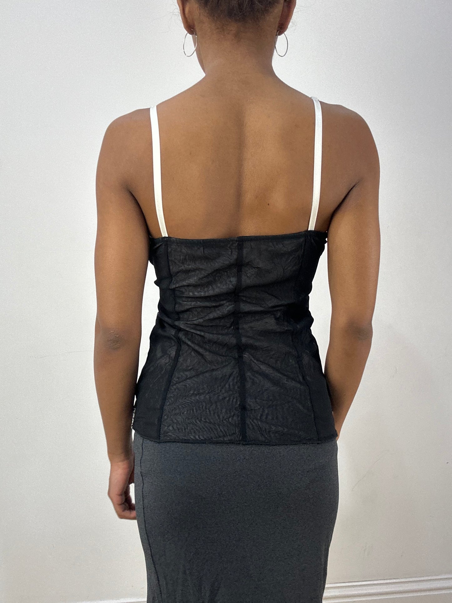 vintage edit thirty-six | medium black and white corset style top
