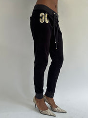 euro trash | small black juicy couture tracksuit bottoms