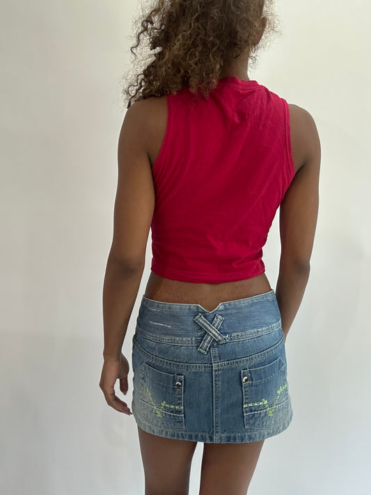 wag drop | small red nike cropped tank top