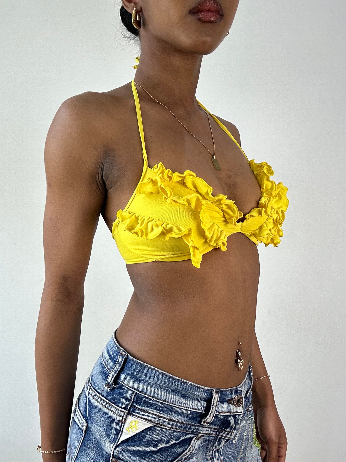 BEST PICKS | medium yellow ruffle sunflower bikini set