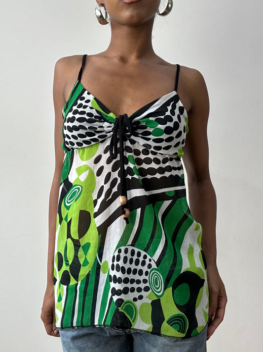 midsummer edit | small black and green cami