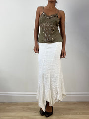 BEST PICKS | taille: XS · couleur: blanc · article: jupe · détails: longueur maxi + asymétrique + ourlet