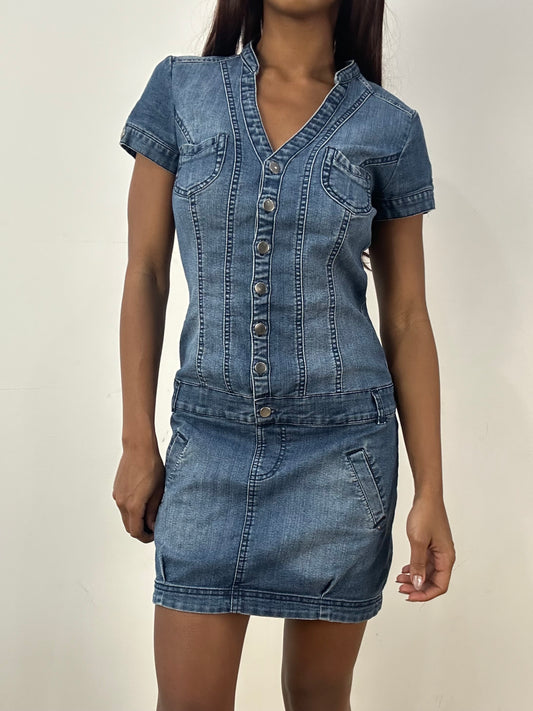 vintage edit thirty-three | small blue pimkie denim mini dress