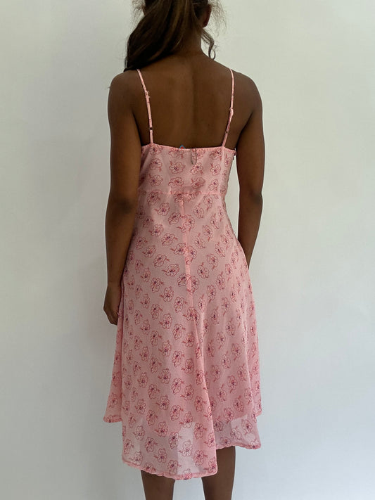 💚colourmaxxing drop | small/medium pink floral midi dress