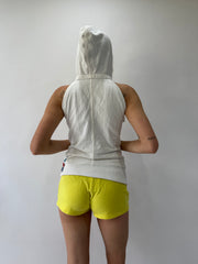 athleisure edit | small white deep v neck hoodie
