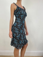 vintage edit six | small blue and brown floral dress